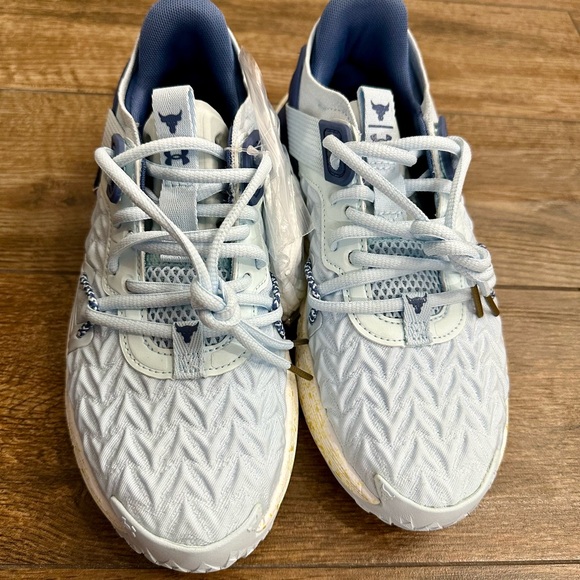 Under Armour Women's Project Rock 6 Training Shoes size 7, Blue/White Trainers - Picture 11 of 12